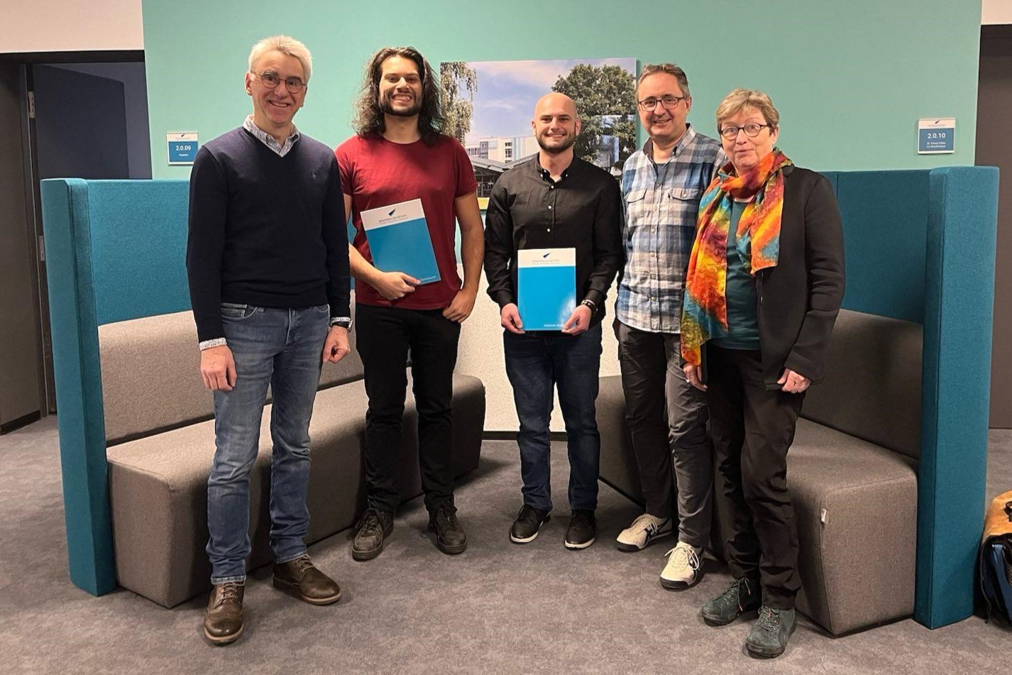 Auf dem Bild von links: Dr. Klaus Rateitschek, Simon Will, Ismail Özkaya, Markus Grimm und Juliane Brüggeman